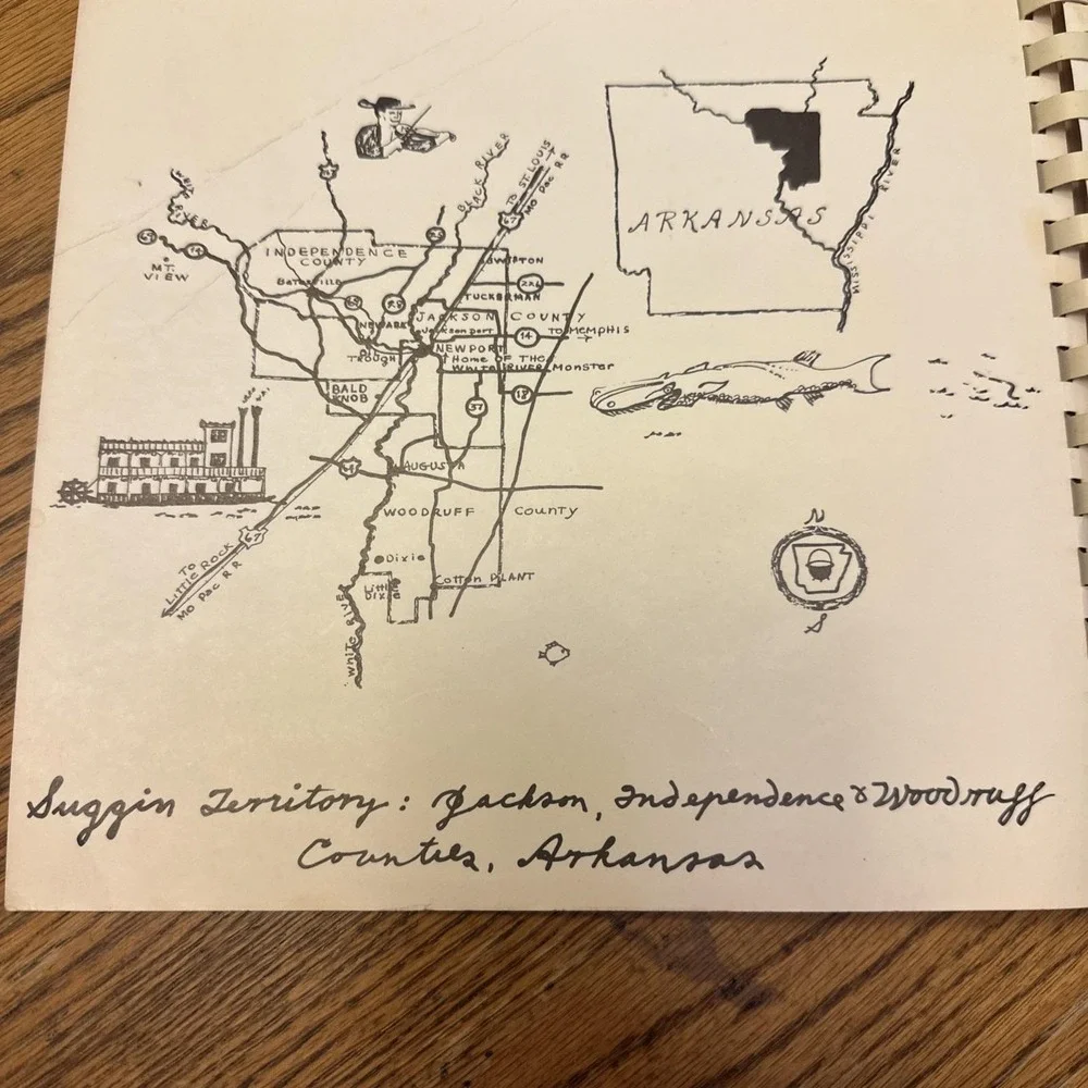 Suggin Cookbook Receipts 1829 Handrunning‎ Josus 1974 First Ed Vintage Arkansas
